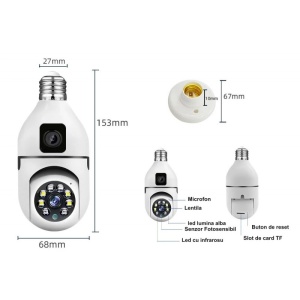 Camera supraveghere IP Wi-Fi Jortan JTZ-9696 cu lentila duala Night - Img 5