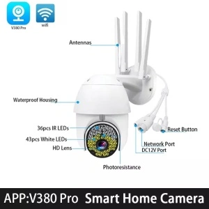 Camera Supraveghere IP66 Wifi Smart, inteligent night vision Jortan Q79 cu 4 antene - Img 4