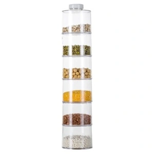 Carusel condimente cu 6 recipiente transparente,Spice Tower
