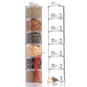 Carusel condimente cu 6 recipiente transparente,Spice Tower - Img 3