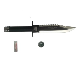 Cutit de vanatoare Rambo 2, cu kit de supravietuire si teaca inclusa - Img 3