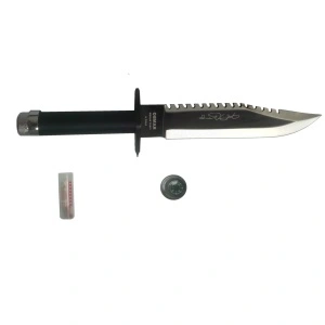 Cutit de vanatoare Rambo 2, cu kit de supravietuire si teaca inclusa - Img 3