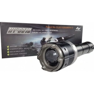 Electrosoc metalic cu lanterna pentru autoaparare si reglaj focusat HY-8810 - Img 2