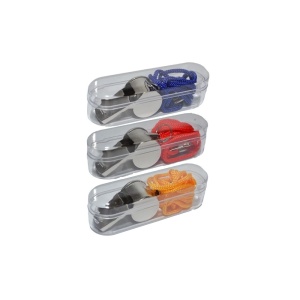 Fluier din metal cu snur in cutie, pentru petreceri sau suporteri - Img 4