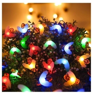 Instalatie solara Albinute cu 50 LED-uri lumina Multicolora si senzor de lumina - Img 3