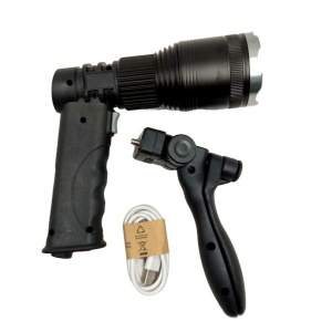 Lanterna LED Pistol XML-T6 30W cu zoom, acumulator si trepied inclus - Img 4