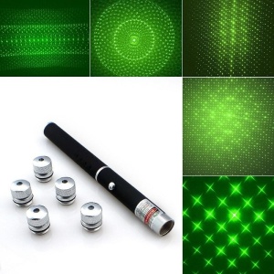 Laser pointer verde putere 500 mW, cu baterii si 5 capete multipunct efect 3D - Img 2