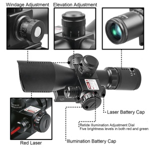 Luneta profesionala cu laser rosu ACM si reticul iluminat 2.5-10*40E - Img 4