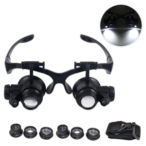 Lupa dubla tip ochelari si factor de marire cu magnificare 10x, 15x, 20x, 25x
