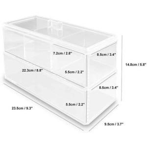 Mini organizator cosmetice si bijuterii cu 2 sertare - Img 4