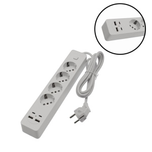 Prelungitor JORTAN cu 4 prize, 2 porturi USB si 2 Type C - Img 2