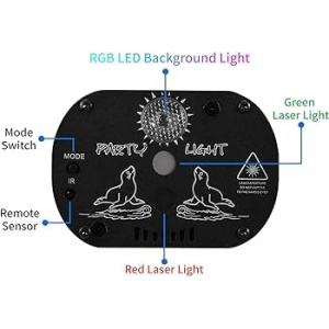 Proiector de lumini disco petrecere Laser RG cu lumina LED RGB - Img 4