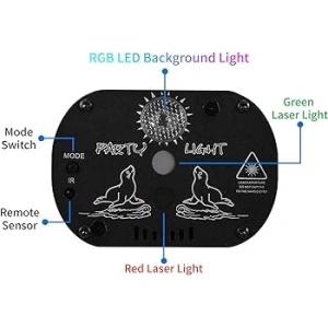 Proiector de lumini disco petrecere Laser RG cu lumina LED RGB - Img 4