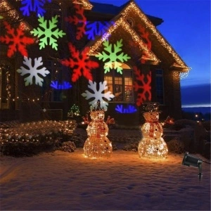 Proiector fulgi de zapada colorati cu LED RGB pentru exterior - Img 2
