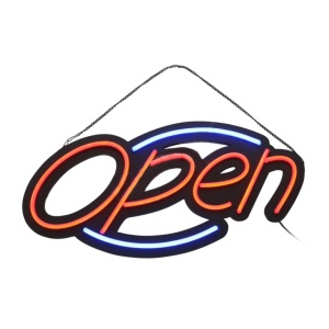 Reclama luminoasa multicolora LED neon, cu mesaj prestabilit Open - Img 2