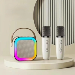 Set 2 microfoane pentru Karaoke cu boxa portabila K12 - Img 3