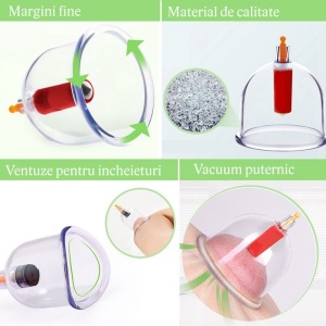 Set 24 ventuze de masaj terapeutic cu vacuum, magnetoterapie si acupresura EXTRAMEDICUS® - Img 5