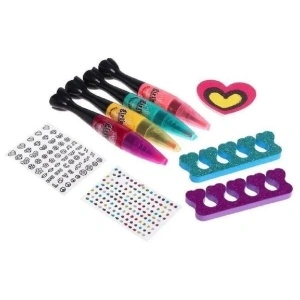 Set creativ unghii pentru fetite,Nail Art Pen cu 4 culori si accesorii incluse - Img 3