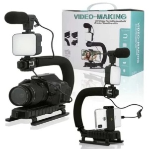 Suport profesional mobil pentru camera si telefon AY-49U cu microfon - Img 4