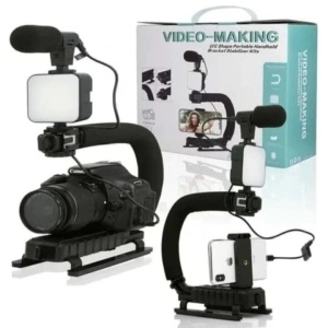 Suport profesional mobil pentru camera si telefon AY-49U cu microfon - Img 4