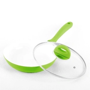 Tigaie din aluminiu Dekassa cu interior ceramic si capac sticla, 28 cm - Img 4