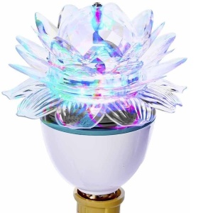 Bec rotativ multicolor de tip Floare de Lotus, disco Led-uri RGB - Img 2