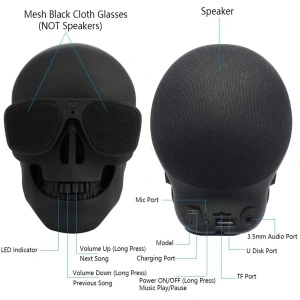 Boxa portabila cu Bluetooth si radio FM ,tip cap de craniu - Img 3
