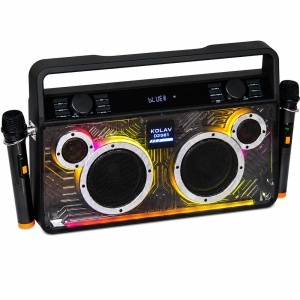 Boxa portabila si 2 microfoane Karaoke KOLAV D2661 X-BASS putere 400W - Img 3