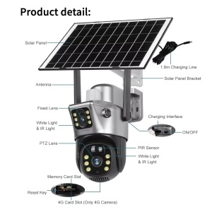 Camera de supraveghere dubla 4K cu panou solar si cartela SIM 4G - Img 4