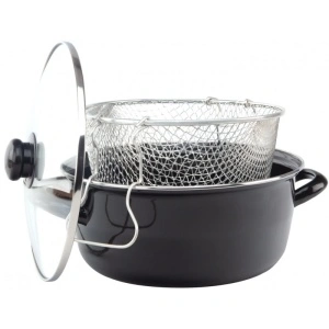 Cratita friteuza cu capac din sticla si cos pentru prajit 26 cm