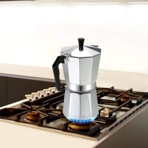 Espressor aluminiu pentru cafea la aragaz, capacitate 6 cesti - Img 2