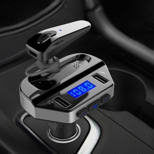 Kit modulator auto MP3 V6, cu Handsfree si casca Bluetooth 12V - Img 3
