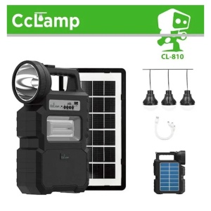 Kit panou solar portabil CCLAMP CL-810, cu 3 becuri incluse, Radio FM si Bluetooth - Img 6