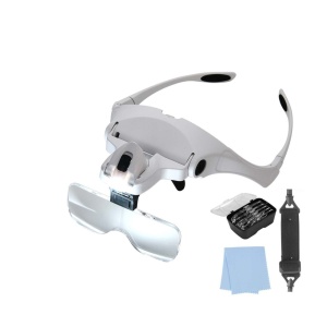 Ochelari tip cozoroc 9892B2 cu lupe si doua lampi iluminare Led - Img 4