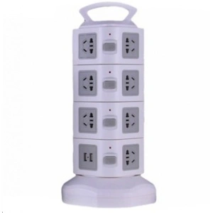 Prelungitor vertical universal cu 4 nivele, 16 prize si 2 porturi USB