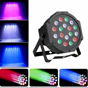 Proiector Par cu efect lumini RGB, 18 LED-uri colorate si control DMX - Img 3