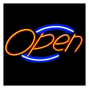 Reclama luminoasa multicolora LED neon, cu mesaj prestabilit Open - Img 3