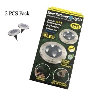 Set 2 x lampi solare cu 4 LED-uri si senzor de lumina Solar Pathway Lights - Img 2
