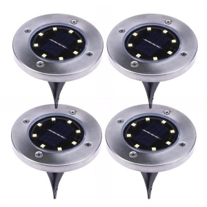 Set 4 Lampi solare cu 8 LED-uri in forma de disk,Disk Lights - Img 4