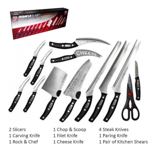 Set de 13 cutite pentru bucatarie Miracle Blade World Class din otel inoxidabil - Img 3
