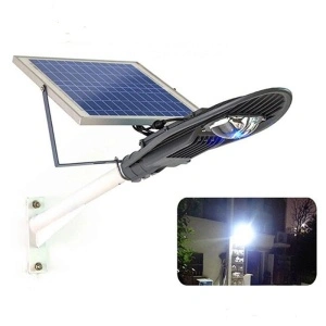 Stalp iluminat exterior cu panou solar proiector LED 30W si suport prindere CClamp CL-330