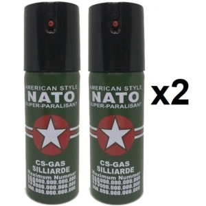 2 spray NATO paralizant de buzunar cu piper pentru autoaparare