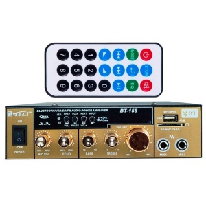 Amplificator audio receiver cu Bluetooth BT-158,telecomanda inclusa - Img 3