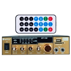 Amplificator audio receiver cu Bluetooth BT-158,telecomanda inclusa - Img 3