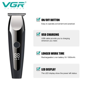 Aparat de tuns profesional VGR V-059 cu acumulator si afisaj LED - Img 3