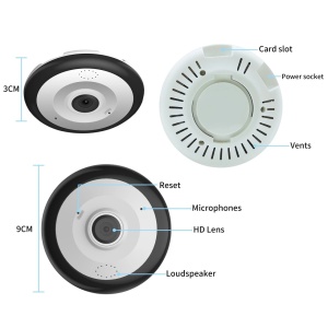 Camera supraveghere video cu vedere panoramica de 360,Wireless V380-A8 - Img 6