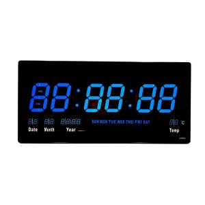 Ceas digital de perete cu temperatura si data, LED-uri culoare albastra JH4622 - Img 6