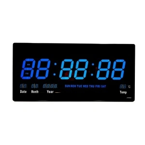 Ceas digital de perete cu temperatura si data, LED-uri culoare albastra JH4622 - Img 6