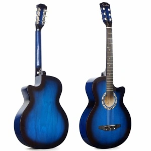 Chitara clasica din lemn 95 cm, Cutaway Country Blue, Deluxe Edition - Img 2