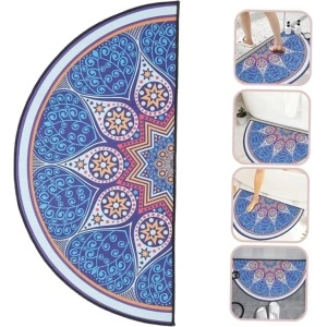 Covor semicircular antiderapant 80 x 50 cm din poliester - Img 2